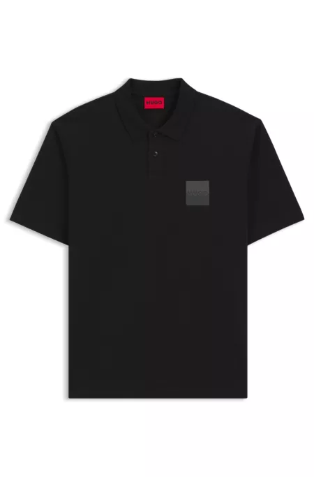 Relaxed-fit polo shirt in cotton with split logo