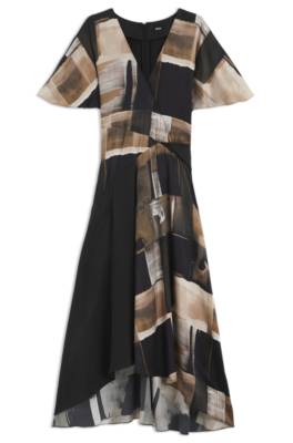 Silk dress with modern print 1