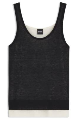 Knitted vest top with layered design 1