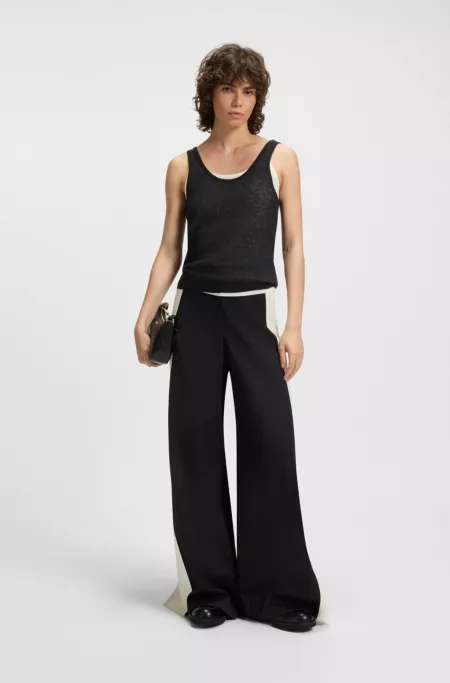 Knitted vest top with layered design