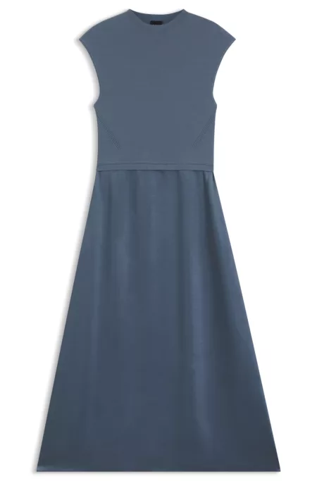 Knitted dress with satin skirt
