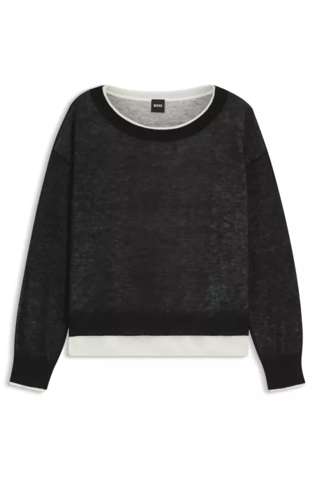 Knitted sweater with layered design