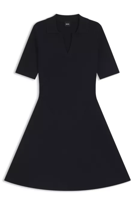 Knitted dress with skipper collar