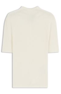 Mock-neck sweater in merino wool, Natural