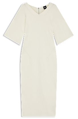 Knitted dress with stitched details