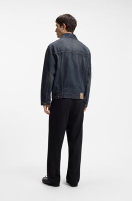 Regular-fit jacket in mid-blue denim, Blue
