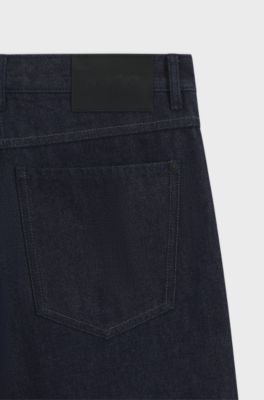 Relaxed-fit jeans in dark-blue Japanese denim, Dark Blue