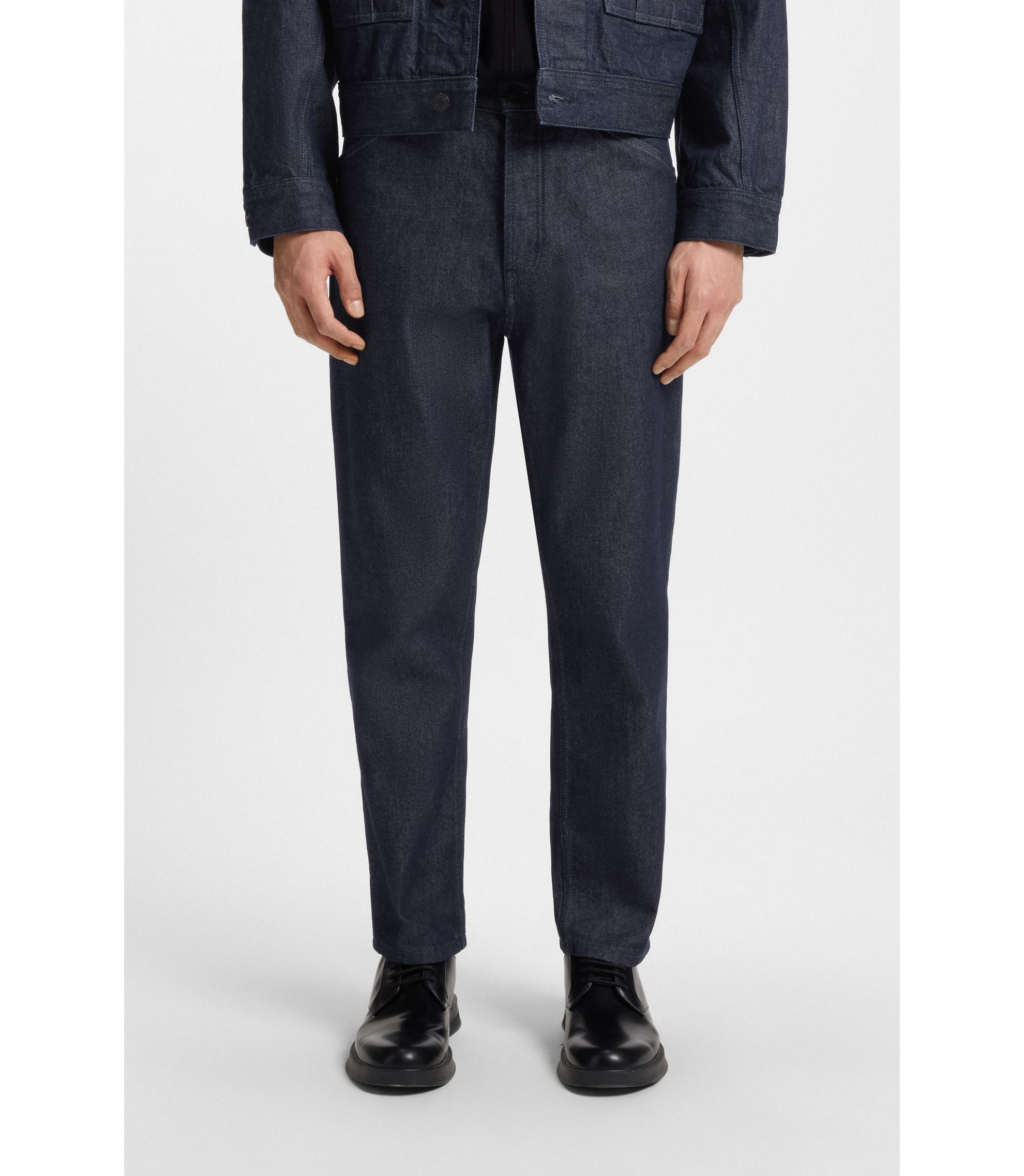 HUGO - リラックスフィットジーンズ ダークブルー ジャパニーズデニム