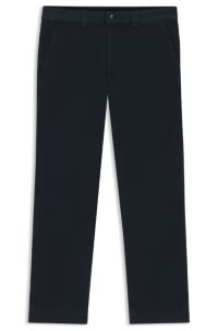 Straight-fit trousers in stretch-cotton twill, Dark Blue