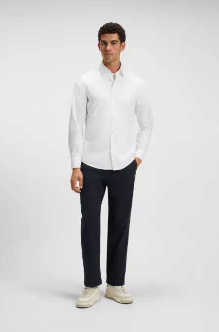 Straight-fit trousers in stretch-cotton twill