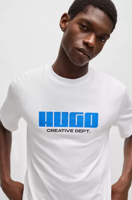 Cotton-jersey T-shirt with logo artwork