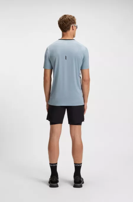 Active mesh-jersey T-shirt with decorative reflective details