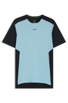 Active mesh-jersey T-shirt with decorative reflective details, Dark Blue / Light Blue