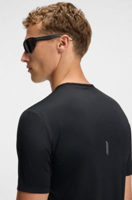 Active mesh-jersey T-shirt with decorative reflective details, Dark Blue / Light Blue