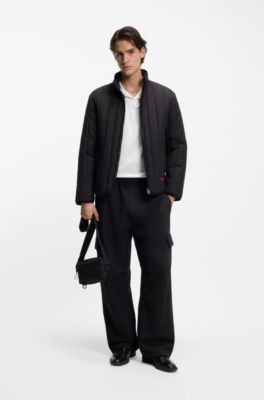 Mercerised slim-fit polo shirt with Johnny collar, White