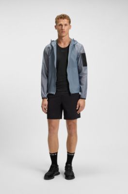 Active mesh-jersey tank top with decorative reflective details, Black