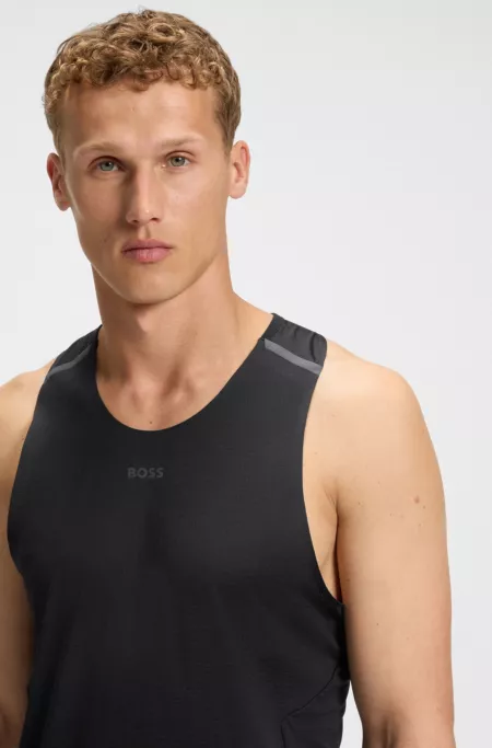 Active mesh-jersey tank top with decorative reflective details