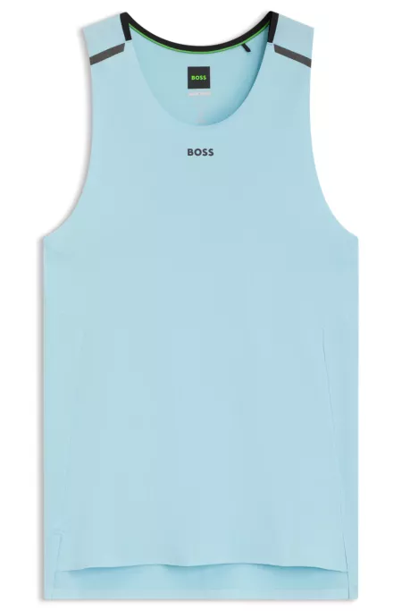Active mesh-jersey tank top with decorative reflective details