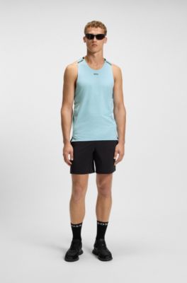 D&eacute;bardeur sportif en jersey mesh avec d&eacute;tails r&eacute;fl&eacute;chissants d&eacute;coratifs, bleu clair