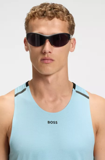 Active mesh-jersey tank top with decorative reflective details