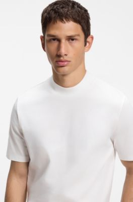 Stretch-cotton T-shirt, Natural