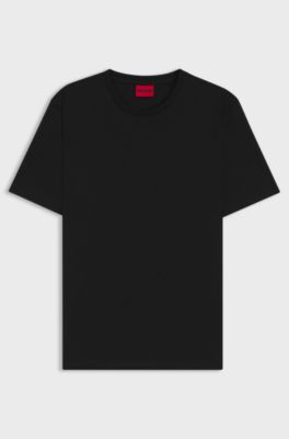 Slim-Fit T-Shirt aus merzerisierter Baumwolle, Schwarz