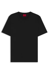 Slim-fit T-shirt with mercerised cotton, Black