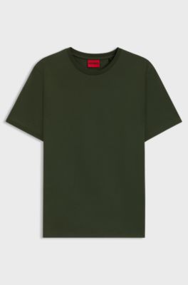 Stretch-cotton T-shirt, Dark Green