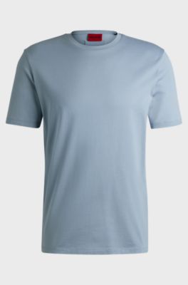 Slim-fit T-shirt with mercerised cotton, Light Blue