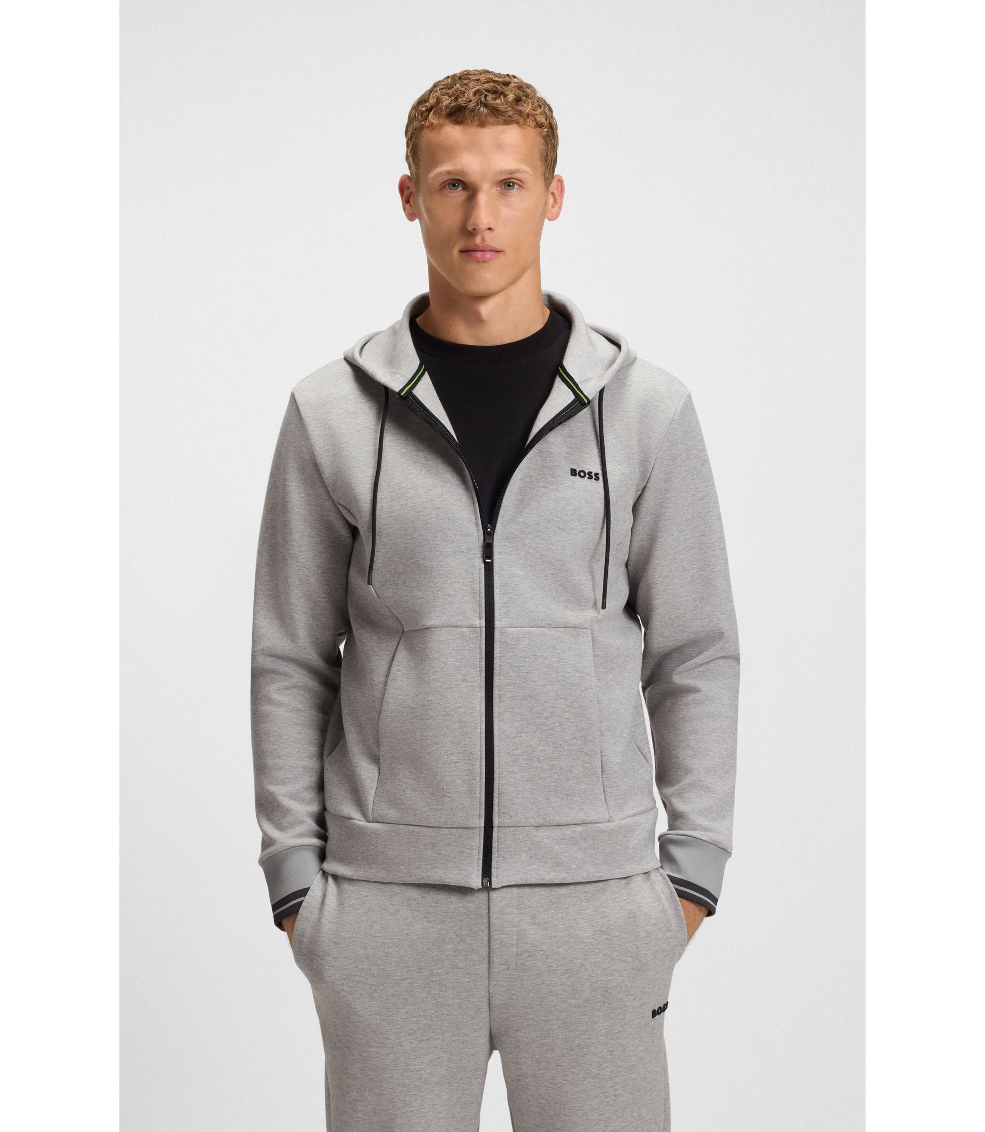 BOSS コットンブレンド セーター カラーブロック＆ロゴ BOSS コットンブレンド セーター カラーブロック＆ロゴ Hugo