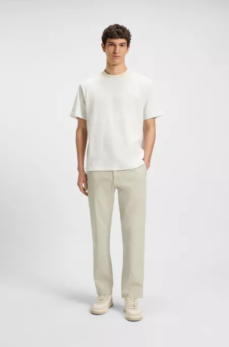 Regular-fit trousers in cotton-blend twill