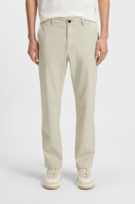 Regular-fit trousers in cotton-blend twill, Light Beige