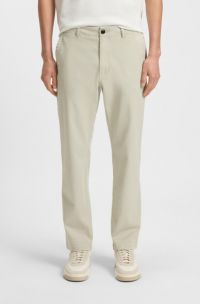 Regular-fit broek van keperstof in een katoenmix, Lichtbeige