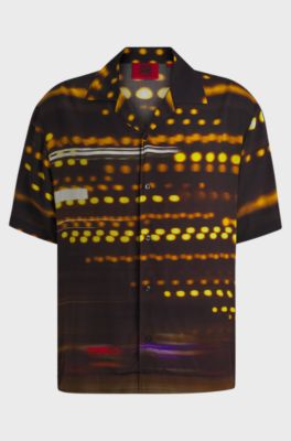 HUGO x RB-T-shirt in oversized model met racesport-print, Bedrukt