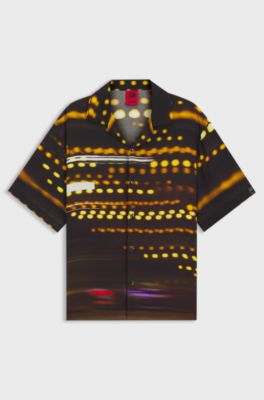 HUGO x RB oversized-fit shirt with racing print, Patterned