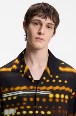 HUGO x RB oversized-fit shirt with racing print, Patterned