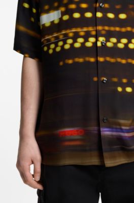 HUGO x RB oversized-fit shirt with racing print, Patterned