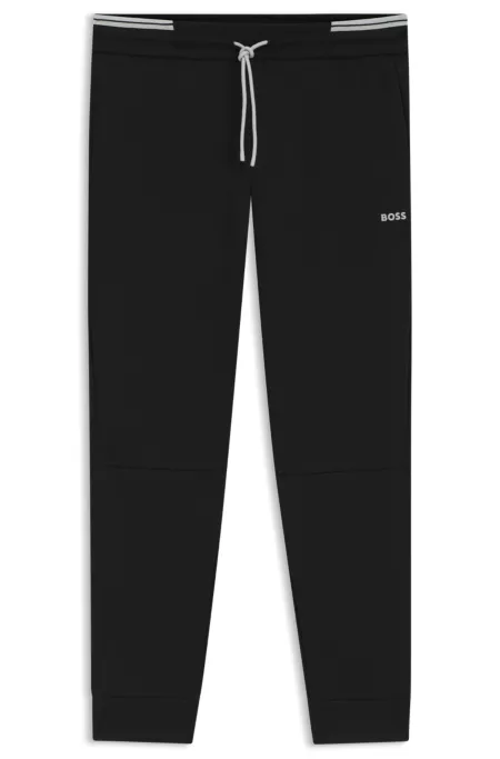 Cotton-blend tracksuit bottoms with striped trims