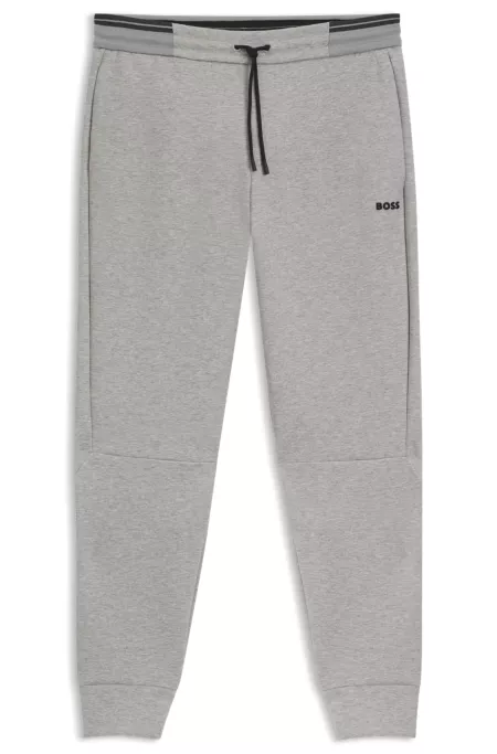 Cotton-blend tracksuit bottoms with striped trims