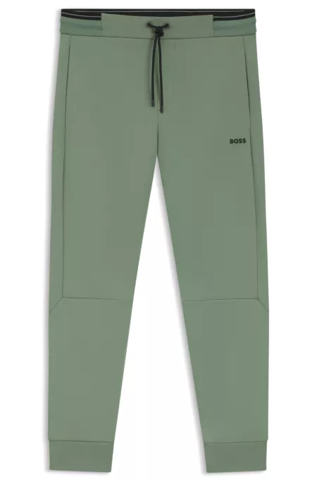 Cotton-blend tracksuit bottoms with striped trims