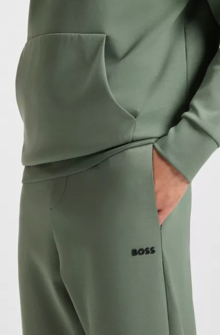 Cotton-blend tracksuit bottoms with striped trims