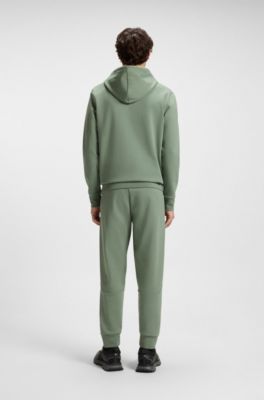Cotton-blend tracksuit bottoms with striped trims, Green