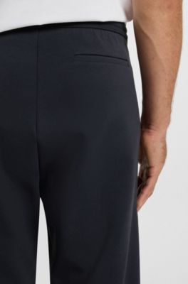 Cotton-blend tracksuit bottoms with striped trims, Dark Blue