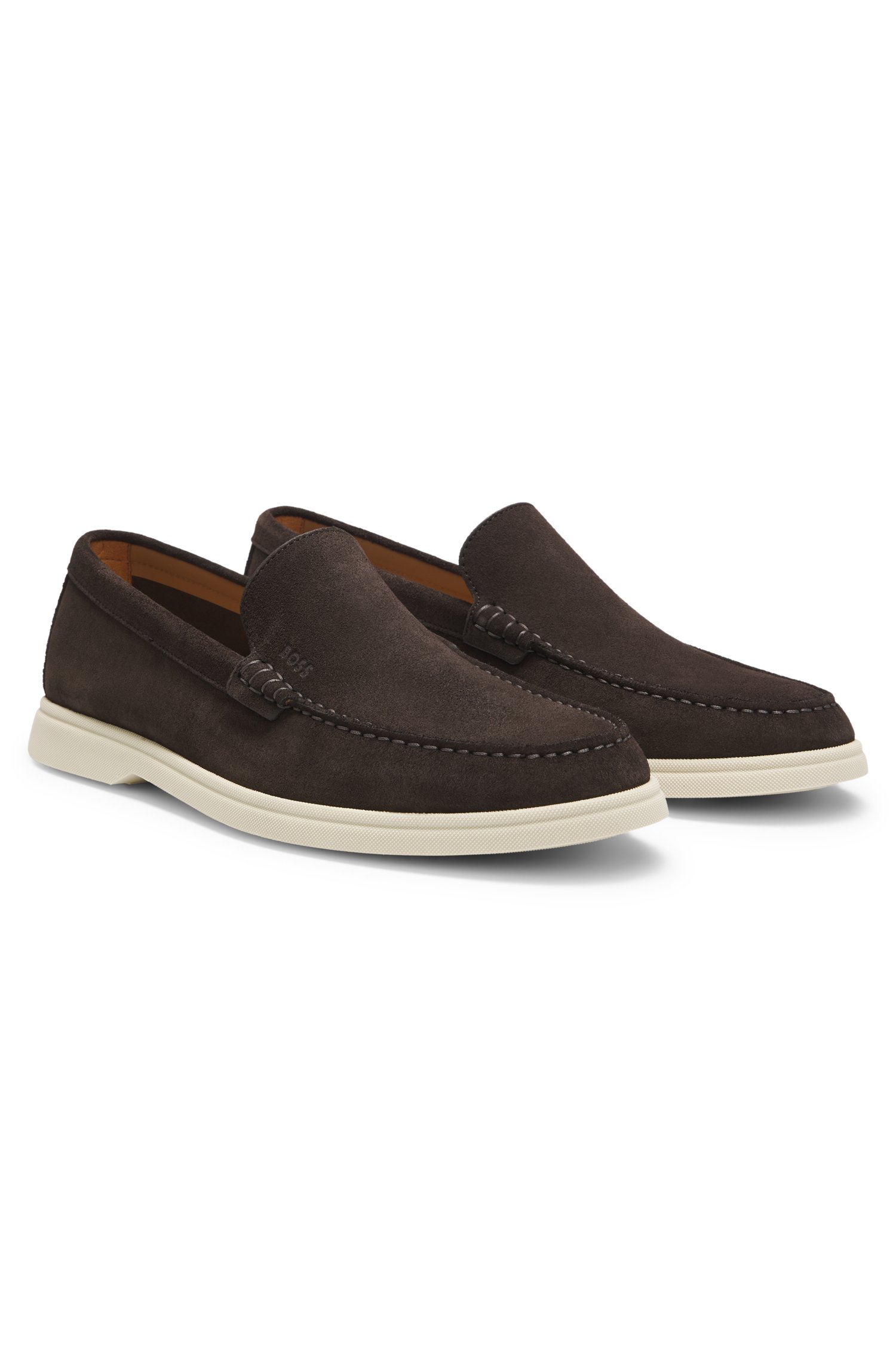 Boss Suede loafers with embossed logo herr
