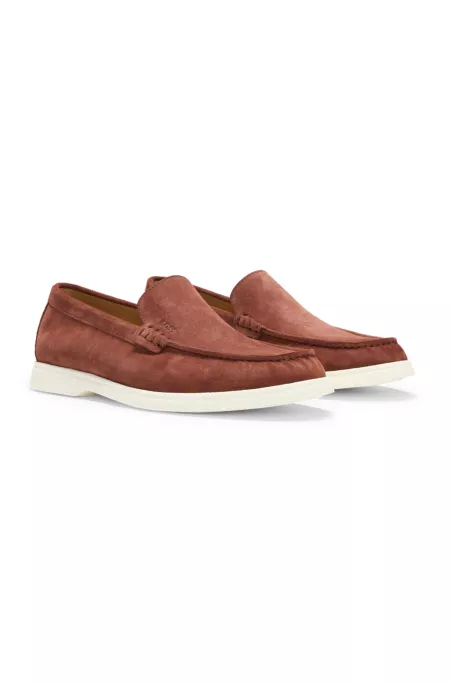 Suede loafers with contrast outsole