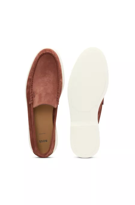 Suede loafers with contrast outsole