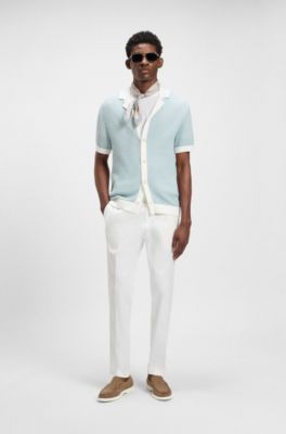 Suede loafers with debossed logo, Beige