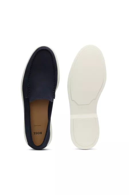 Suede loafers with contrast outsole