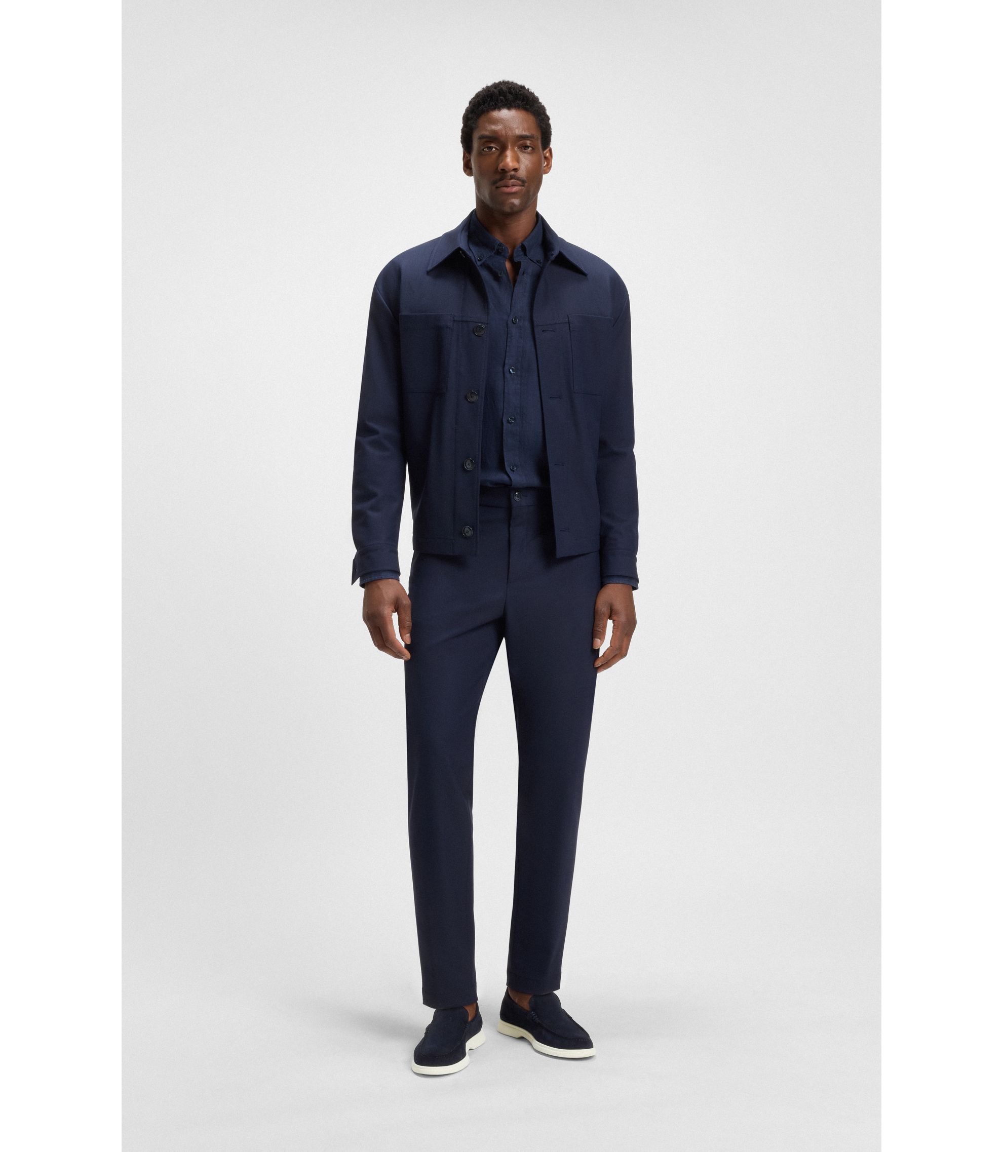 Hugo Boss Suede loafers with debossed logo Exclusive Suede Loafers | HUGO BOSS main image 3