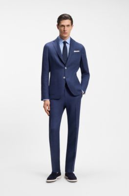 Loafers em camur&ccedil;a com log&oacute;tipo em relevo, Dark Blue